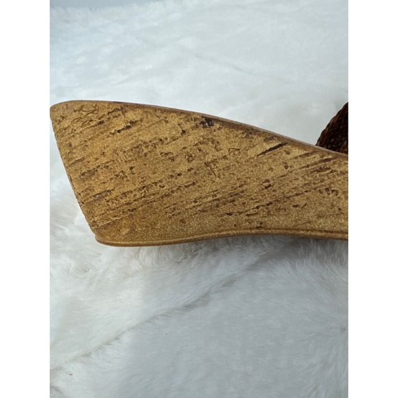 Anna Chelini Women’s Brown/Multi Open Toe Cork Wedge Heel Sandals Size 8 - Picture 7 of 7